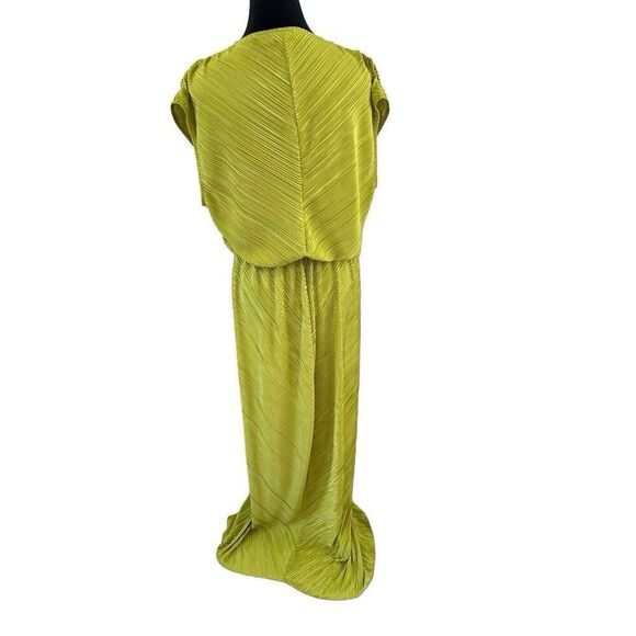 Good American ALWAYS FITS PLISSÉ MAXI DRESS IN CHARTRUSSE001 Women’s Size 1/2 - Picture 10 of 10